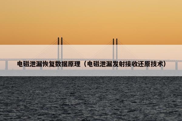 电磁泄漏恢复数据原理（电磁泄漏发射接收还原技术）