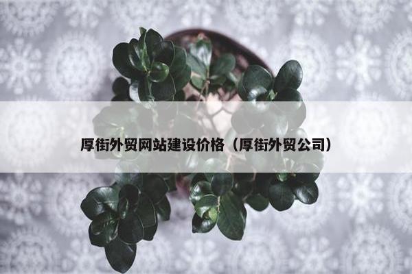 厚街外贸网站建设价格（厚街外贸公司）