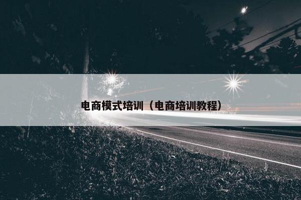 电商模式培训（电商培训教程）