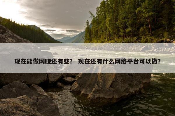 现在能做网赚还有些？ 现在还有什么网络平台可以做？