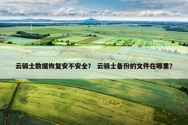 云骑士数据恢复安不安全？ 云骑士备份的文件在哪里？
