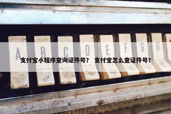 支付宝小程序查询证件号？ 支付宝怎么查证件号？