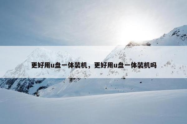 更好用u盘一体装机，更好用u盘一体装机吗