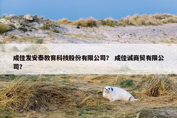 成佳发安泰教育科技股份有限公司？ 成佳诚商贸有限公司？
