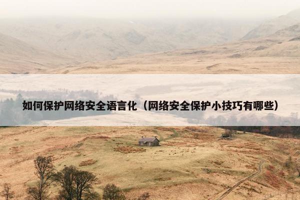 如何保护网络安全语言化（网络安全保护小技巧有哪些）