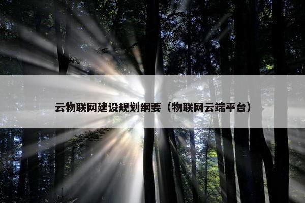 云物联网建设规划纲要（物联网云端平台）
