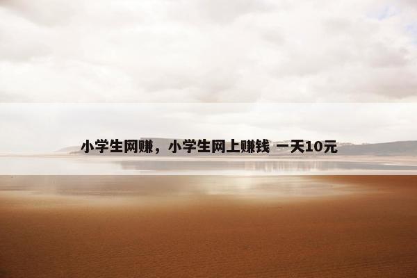 小学生网赚，小学生网上赚钱 一天10元