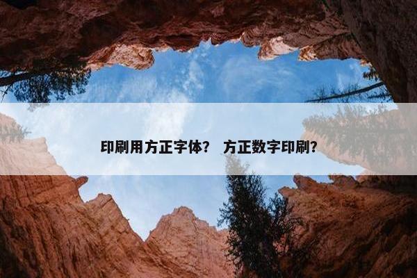 印刷用方正字体？ 方正数字印刷？
