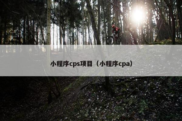 小程序cps项目（小程序cpa）