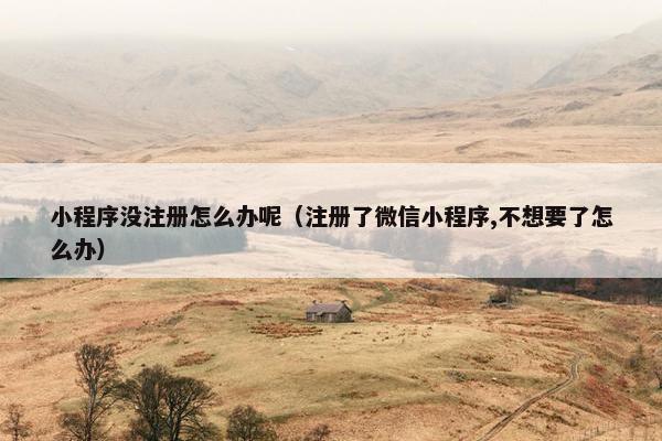 小程序没注册怎么办呢（注册了微信小程序,不想要了怎么办）