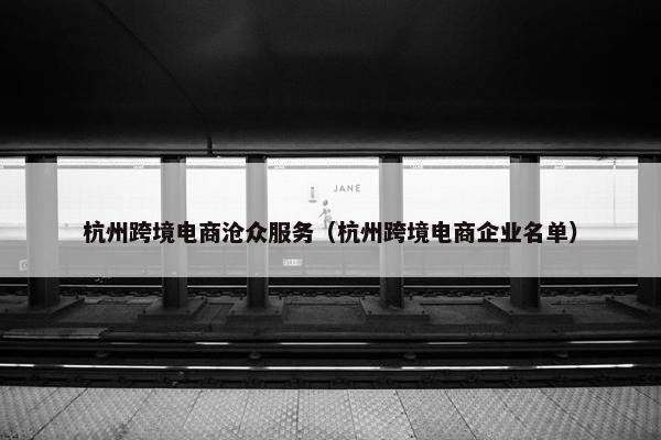 杭州跨境电商沧众服务（杭州跨境电商企业名单）