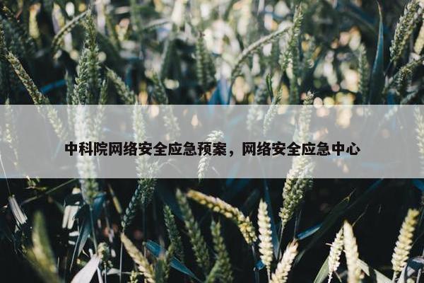 中科院网络安全应急预案，网络安全应急中心