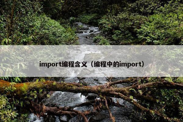 import编程含义（编程中的import）