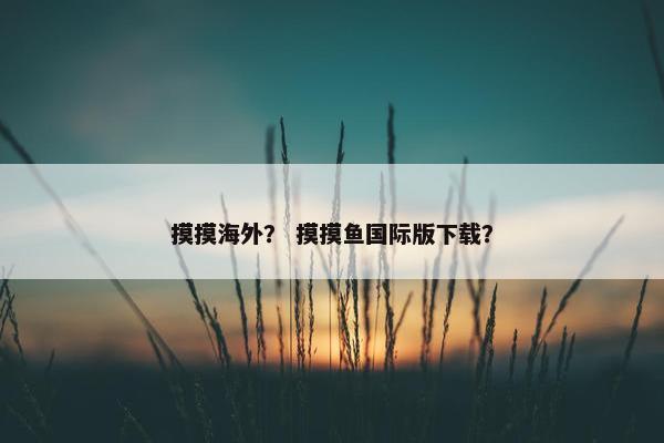 摸摸海外？ 摸摸鱼国际版下载？