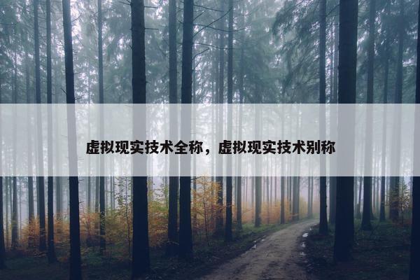 虚拟现实技术全称，虚拟现实技术别称