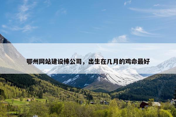 鄂州网站建设棒公司，出生在几月的鸡命最好