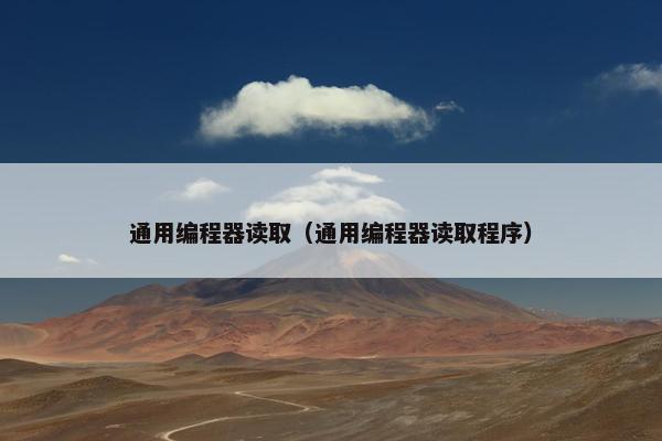 通用编程器读取（通用编程器读取程序）