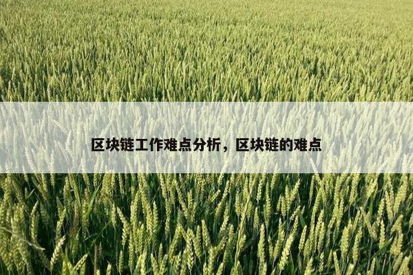 区块链工作难点分析，区块链的难点