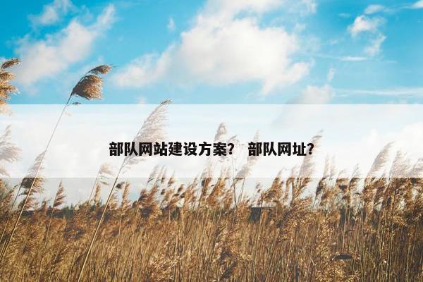 部队网站建设方案？ 部队网址？