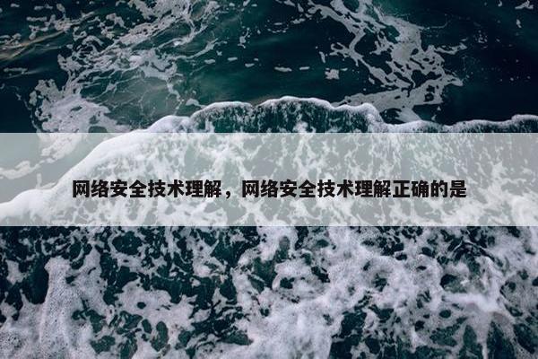 网络安全技术理解，网络安全技术理解正确的是