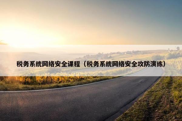 税务系统网络安全课程（税务系统网络安全攻防演练）