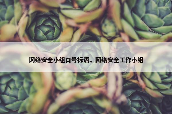 网络安全小组口号标语，网络安全工作小组