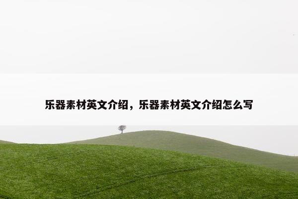 乐器素材英文介绍，乐器素材英文介绍怎么写