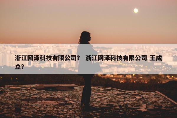 浙江网泽科技有限公司？ 浙江网泽科技有限公司 王成立？