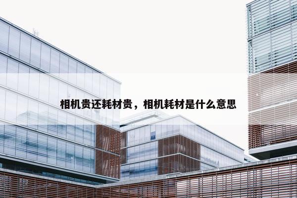 相机贵还耗材贵，相机耗材是什么意思