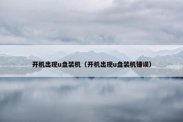 开机出现u盘装机（开机出现u盘装机错误）