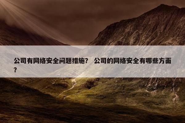 公司有网络安全问题措施？ 公司的网络安全有哪些方面？
