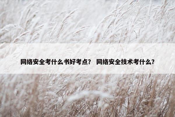 网络安全考什么书好考点？ 网络安全技术考什么？