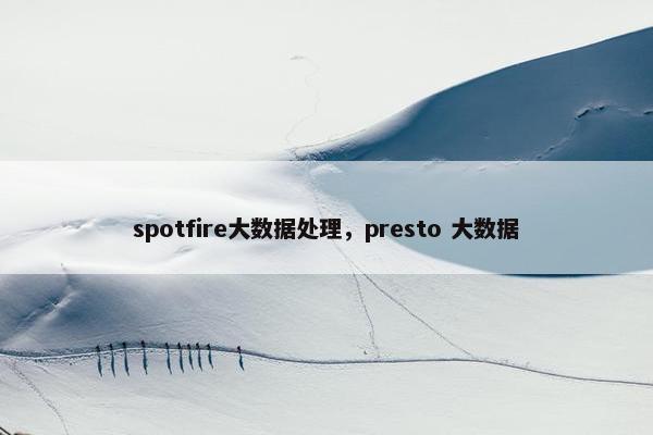 spotfire大数据处理，presto 大数据