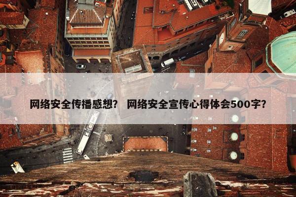 网络安全传播感想？ 网络安全宣传心得体会500字？