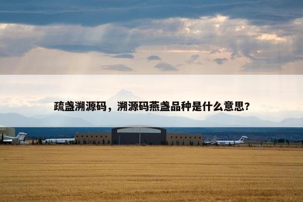 疏盏溯源码，溯源码燕盏品种是什么意思?