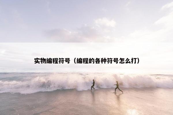 实物编程符号（编程的各种符号怎么打）