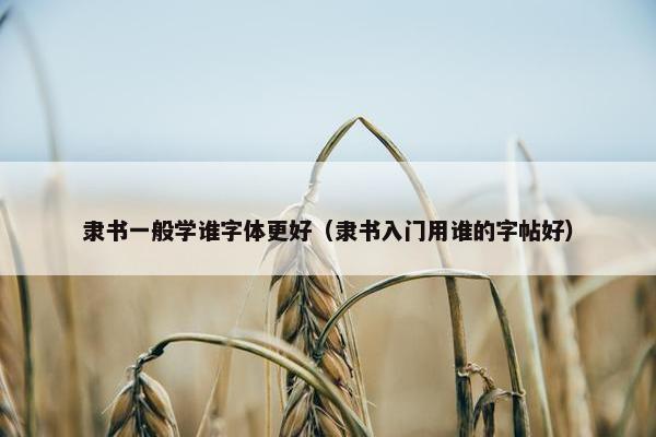 隶书一般学谁字体更好（隶书入门用谁的字帖好）