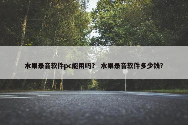 水果录音软件pc能用吗？ 水果录音软件多少钱？