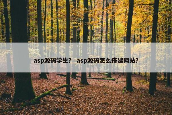 asp源码学生？ asp源码怎么搭建网站？