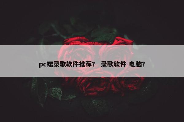 pc端录歌软件推荐？ 录歌软件 电脑？