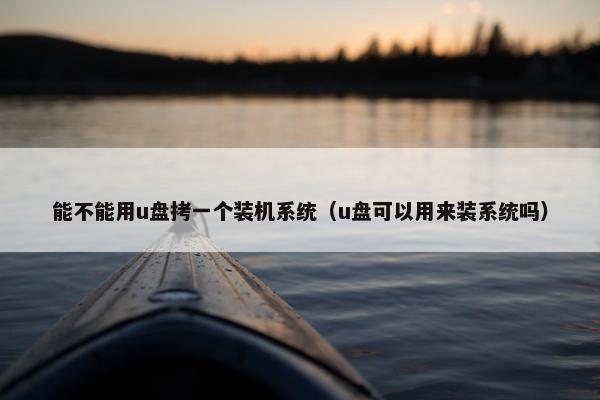 能不能用u盘拷一个装机系统（u盘可以用来装系统吗）