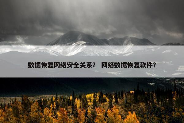 数据恢复网络安全关系？ 网络数据恢复软件？