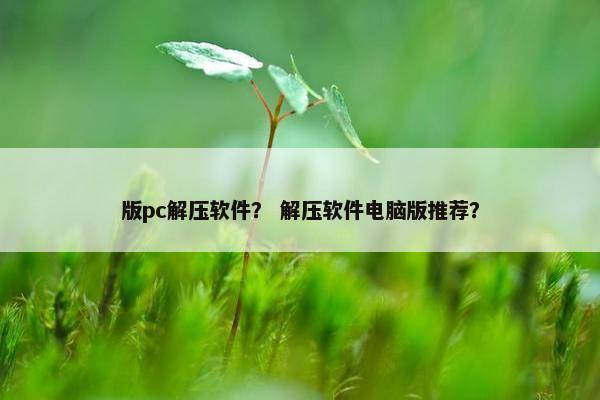 版pc解压软件？ 解压软件电脑版推荐？