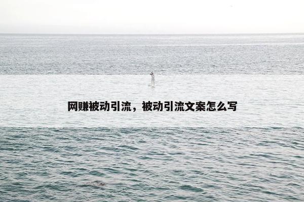 网赚被动引流，被动引流文案怎么写