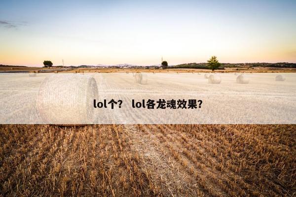 lol个？ lol各龙魂效果？