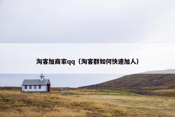 淘客加商家qq（淘客群如何快速加人）