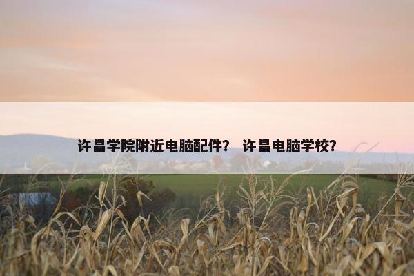 许昌学院附近电脑配件？ 许昌电脑学校？