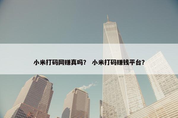 小米打码网赚真吗？ 小米打码赚钱平台？