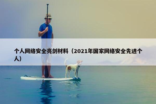 个人网络安全亮剑材料（2021年国家网络安全先进个人）