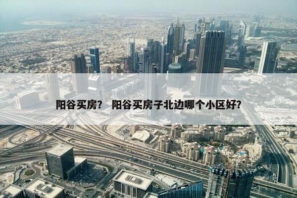 阳谷买房？ 阳谷买房子北边哪个小区好？